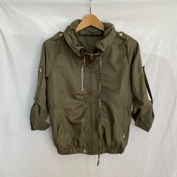 Olive Green Lightweight Casual Jacket - Picture 1 of 7